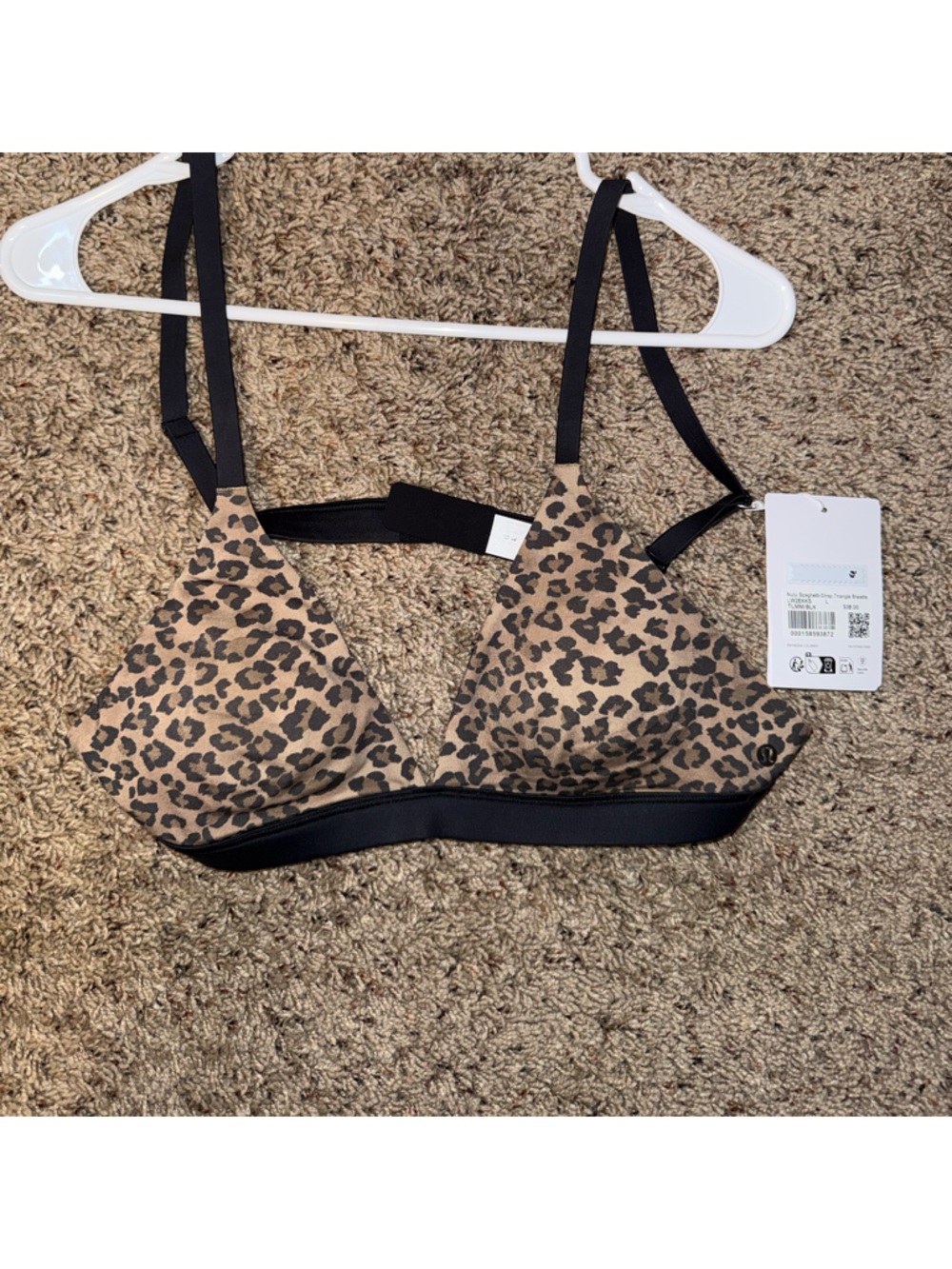 lululemon athletica Leopard Print Triangle Bralette in Tan and Black